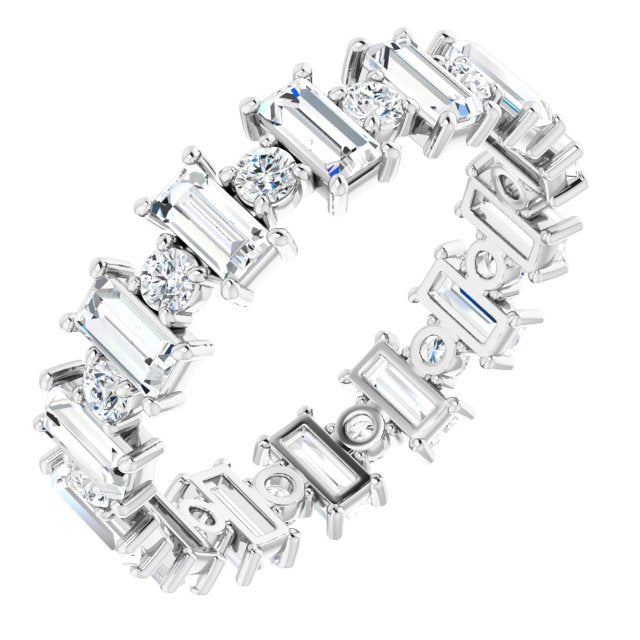 2.38 ct. Straight Baguette & Round Diamond Eternity Band-VIRABYANI